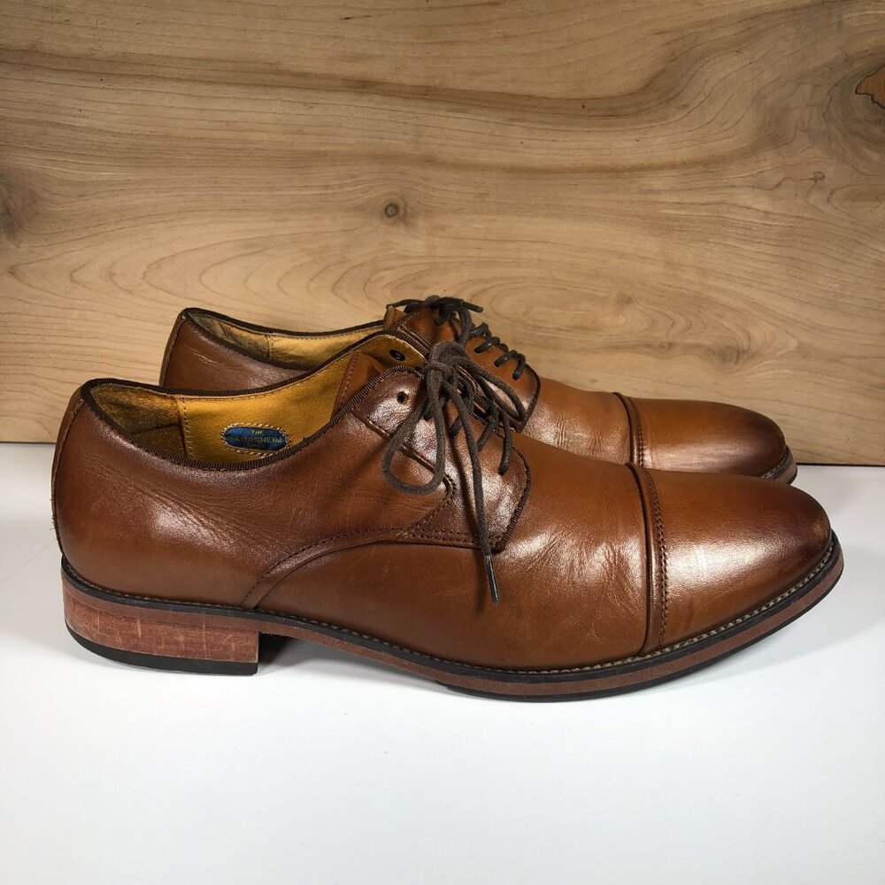 Florsheim Mens 11D Blazer Cap Toe Leather Classic Oxford Dress Shoes 14199-221 - Picture 2 of 9